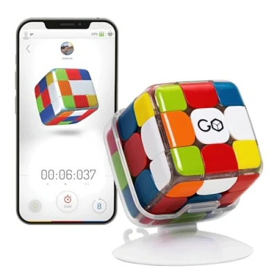 Image of GoCube Edge Full Pack, The Connected Electronic Bluetooth Cube Award Winning 3x3 Magnetic Speed App Enabled Smart Best Gift for Kids &amp; Adults STEM Brain Teaser Puzzles Free