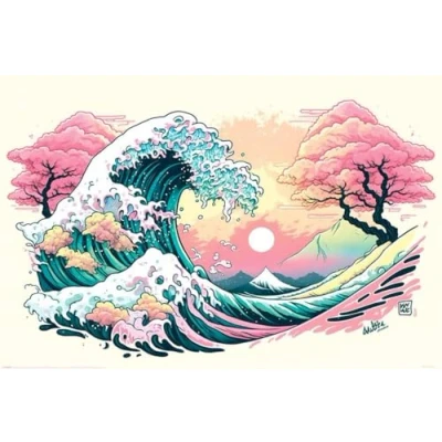 Image of Ada Ingram Pastel Wave Maxi Poster Laminated