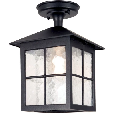 Image of Winchester 1 Light Outdoor Ceiling Lantern Black IP43, E27