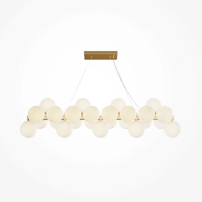 Image of Maytoni Dallas Modern 25 Light Bar Pendant Ceiling Gold, Matte White Shade, G9