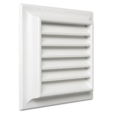 Image of La Ventilazione G1R1414B Square Plastic Overlay Ventilation Grille, White, 140x140 mm