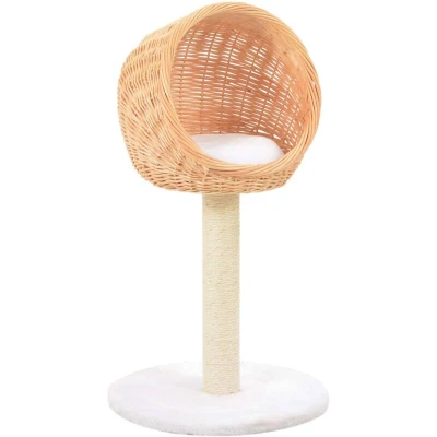 Image of vidaXL Cat Tree with Sisal Scratching Post Natural Willow Wood