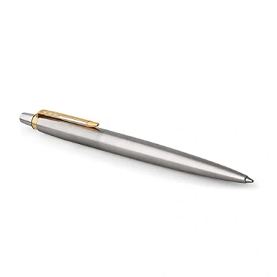 Image of Parker Jotter Gel Pen Stainless Steel with Gold Trim Medium Point Black Ink (0.7 mm)