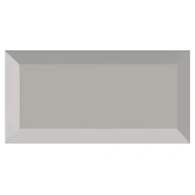 Image of Metro Ceramic Wall Tile Subway Brick Effect Bevelled Edges Bathroom Gloss Finish 50 Tiles Per Box Light Grey 100mm x 200mm