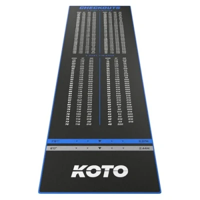 Image of KOTO Carpet Checkout Blue 285 x 80 cm, Incl. Score Indicator, Non Slip Dart Mat, Professional Protect Floor and Darts
