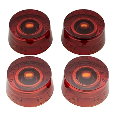 Image of Musiclily Pro Metric Size 18 Splines Speed Control Knobs for Asia Import Guitar Bass Split Shaft Pots, Amber(Set of 4)