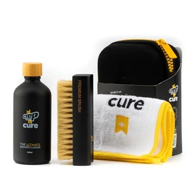 Image of Crep Protect Cure Shoe Cleaner Sneaker Solution with Cleaning Brush &amp; Microfiber Cloth for Shoes, Sneaker, Leather, Nubuck, Suede Canvas (100 ml)