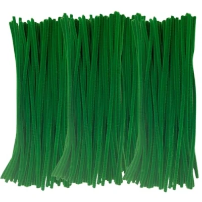 Image of Pipe cleaners for craft, Dark Green Cleaners, 50pcs, Luxury 30cm x 6mm