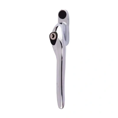 Image of Yale P YWHLCK40R PC Offset Window Handle, fits Right Handed windows, 40mm spindle, Lockable, Visi Packed, suitable for PVCu Polished Chrome Finish