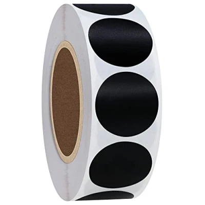 Image of Hylabelest Color Coding Dot Labels 1 Inch Round Natural Paper Black Stickers Adhesive Label 1,000 Per Roll (Black)