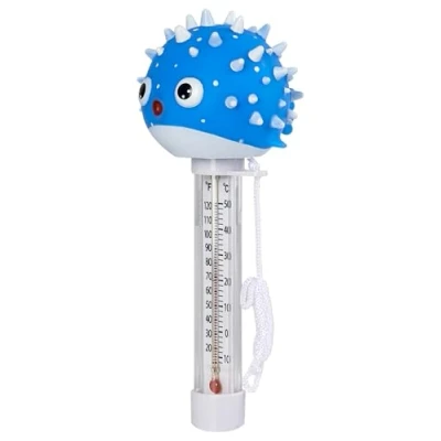 Image of INCETUE Floating Pool Thermometer, Easy Read Water Temperature Gauge with String for Swimming Pools, Ice Baths, Hot Tubs, Cold Ponds, and Spas (Pufferfish)