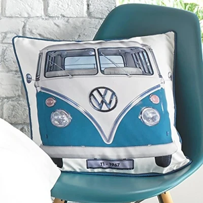 Image of Volkswagen VW Official Licensed On Tour Campervan design, (T1 Decorative Cushion),