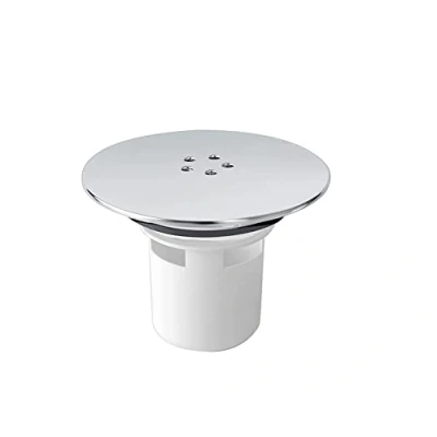 Image of Lokatall Shower Drain Cover, Waste Trap Cover Plug Hole Replacement, 115mm Chrome Finished Top / 90mm Outlet, Removable Plughole Fast Flow