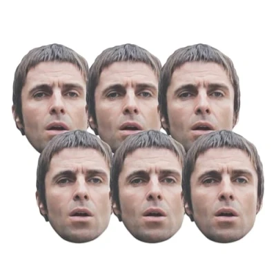 Image of Star Cutouts CMP004 Liam Gallagher Masks Six Pack Cardboard Face With Tabs and Elastic