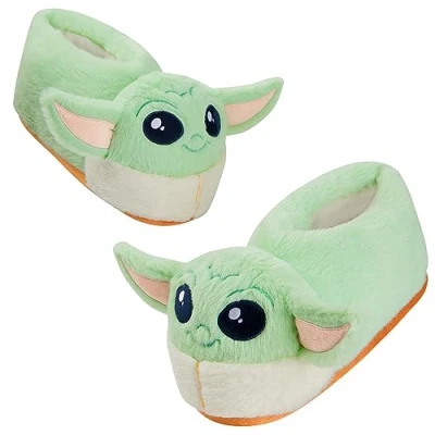 Image of Disney Stitch Slippers Women Teenagers 3D Warm Soft Baby Yoda Ladies Non Slip Sole Size 3 8 Eeyore Gifts (Green Yoda, 6/7 UK)