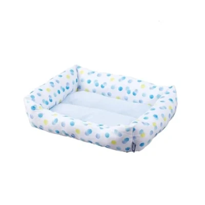 Image of Iris Ohyama, Pet Bed Sofa, Cushion, Washable rectangular basket, Two sided with border , L44 x W53 H14cm Unit Non slip PCSB 20M, For Cats, Dogs Peas