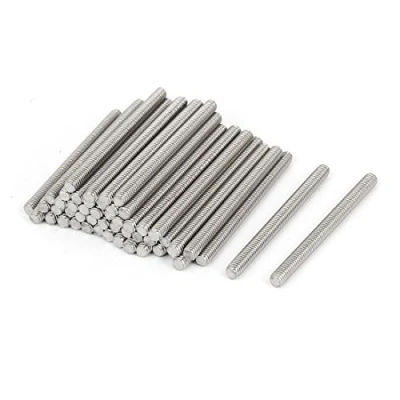 Image of Sourcingmap M4 x 50mm 304 Stainless Steel Fully Threaded Rod Bar Studs Fasteners 50 Pcs
