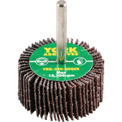 Image of York 50 X 25MM Flap Wheels Aluminium Oxide 6.0MM Shaft P40
