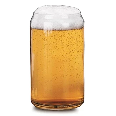 Image of Libbey Beer Can Glasses 16oz / 470ml Set of 4 Novelty Glasses, Glass Cans