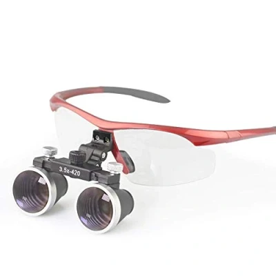 Image of Dental Binocular Loupes 3.5 x 429mm Magnifier (Red)