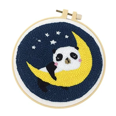 Image of DIY Animal Latch Hook Kits for Kids Beginner, Rug Hooking Crafts Knitting Embroidery Kit Punch Starter with Colorful Yarn, Panda
