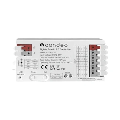 Image of zigbee LED Strip Controller Compatible with Home Assistant, Hubitat, Philips Hue and other hubs 5 in 1 for RGBWW, RGBW, RGB, CCT, colour Strips