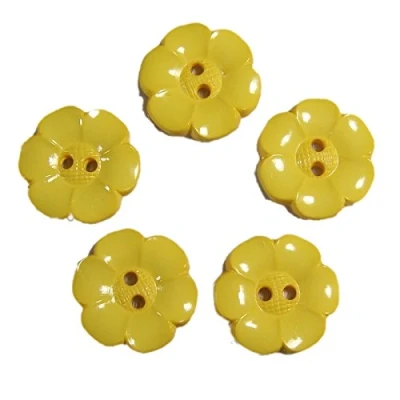 Image of Large Daisy Flower Feature Buttons 22mm Pack of 5 (Yellow)