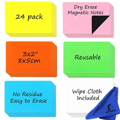 Image of Navy Penguin Dry Erase Magnets 24 Pack 3x2&#039;&#039; Rectangular Minimalist Decorative Extra Strong Magnet Perfect for Home, Office, Classroom