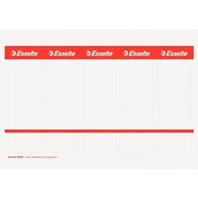 Image of Esselte Printable Spine Label for Lever Arch Files, 75 mm Spine, 48 x 158 mm, Cardboard, 20820 White, 50 Pieces