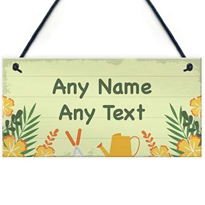 Image of RED OCEAN Personalised Any Name Garden Hanging Plaque Backyard Summer House Shed Sign