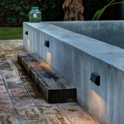 Image of FARO BARCELONA Angular LED outdoor wall light Must, 9.6 cm cm