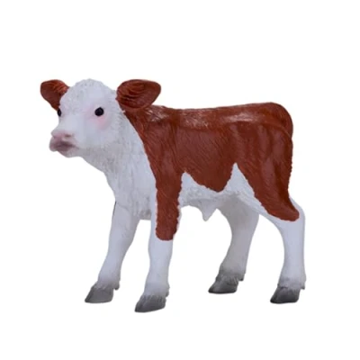 Image of MOJO Hereford Calf Hand Painted Toy Figure Farm Animals Collection True to Life &amp; Highly Detailed Designed in UK
