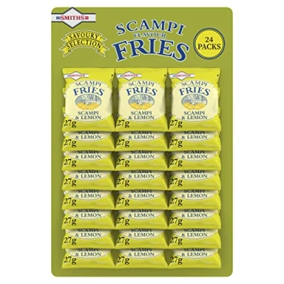 Image of Smith&#039;s Savoury Selection Scampi &amp; Lemon Fries 27g (Sheet of 24 Bags) and Flavor Cereal Snack [Packaging may vary]
