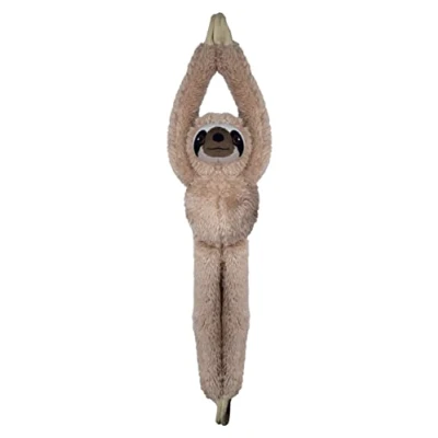 Image of EcoBuddiez Tree Huggers Sloth from Deluxebase. Small 55cm Hanging soft toy made Recycled Plastic Bottles. Eco friendly and cuddly plush perfect gift for kids.