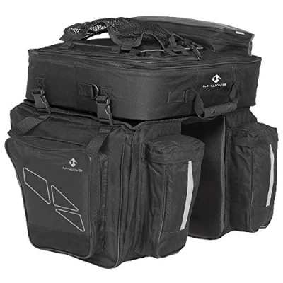 Image of M Wave Cicli Bonin Unisex Adult Tourism Touring Set Amsterdam Bags Black, One Size