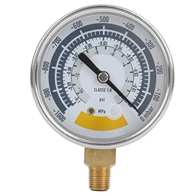 Image of Accurate Air Gauge Instrument, Stainless Steel Material, for Vacuum Pump, 0‑14psi G1/8in Connector