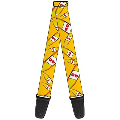 Image of Buckle Down GS W30015 &quot;40 Oz. Beer Bottles Yellow&quot; Guitar Strap
