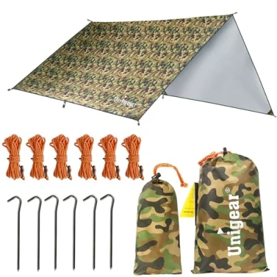 Image of Unigear Tarp Rain Fly Waterproof Tent Cover Hiking Shelter Foldable Lightweight for Camping and Protection Against Rain, Snow Sun