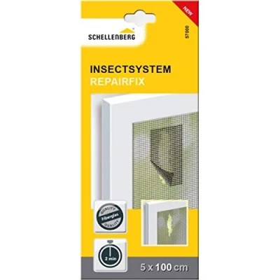 Image of Schellenberg 57000 Fibreglass Plasters: Fly Screen Repair Tape 5 x 100 cm in Charcoal Grey, 1 Piece