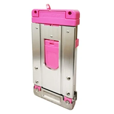Image of Generic 1PC Heavy Duty Folding Hand Truck Aluminium Trolley Multi Purpose Barrow Sack Shopping on Wheels for Camping, Festival, Garden &amp; Pallet Transport, Foldable (Pink)