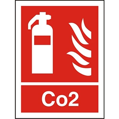 Image of Seco Fire Extinguisher, &amp; Co2 Sign, 200mm x 300mm Photoluminescent Self Adhesive Vinyl