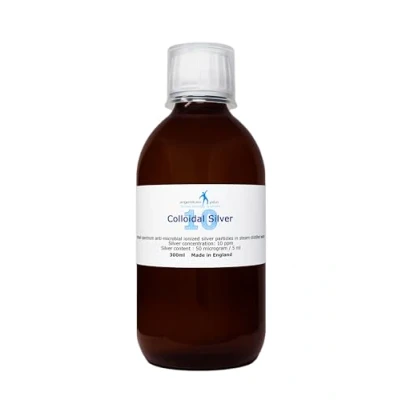 Image of argentum plus Colloidal Silver 10 ppm 300 ml Clear Liquid in Amber Glass Bottle