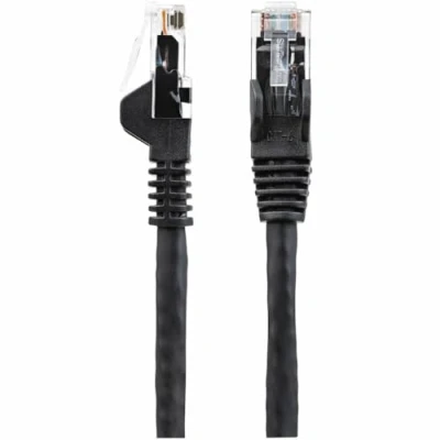 Image of StarTech.com 5m CAT6 Ethernet Cable LSZH (Low Smoke Zero Halogen) 10 Gigabit 650MHz 100W PoE RJ45 UTP Network Patch Cord Snagless with Strain Relief Black, CAT 6, ETL Verified (N6LPATCH5MBK)