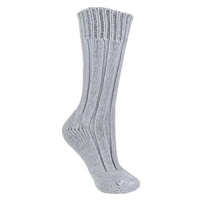 Image of Sock Snob 1 Pair Ladies Thin Lightweight Soft Cosy Warm Knitted 100% Pure Wool Bed Socks (4 7 uk, S198 Grey)