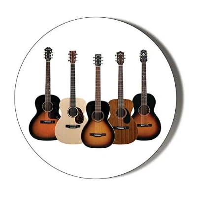 Image of Gift Insanity 5 ACOUSTIC GUITARS Fridge Magnet 58mm Round Diameter Novelty