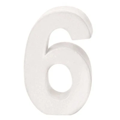 Image of GLOREX Cardboard Number 6, FSC Mix, White, 10 x 7 3.5 cm