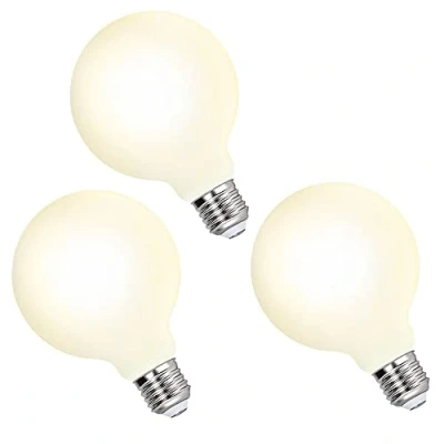 Image of ENUOTEK G95 Large Globe Edison E27 LED Energy Saving Light Bulbs 6W Omnidirectional Warm White Lighting 3000K with Glass Lamp Shade Replace 60W Incandescent Lamps 3 Pack