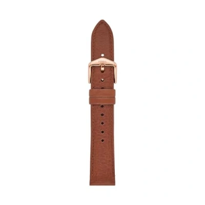Image of Fossil Women&#039;s 18 mm LiteHide Brown Leather Watch Strap S181501, brown, mm, Casual
