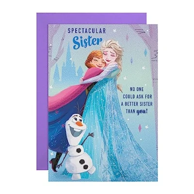 Image of Hallmark Birthday Card for Sister Disney Frozen Design with Activity