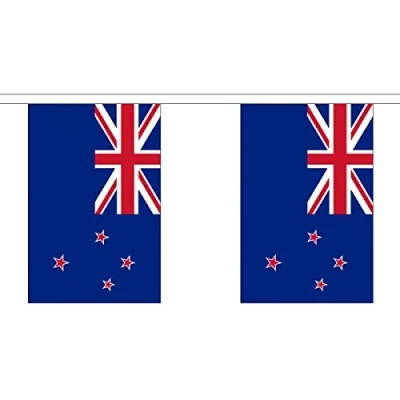 Image of 3 Metres 10 (9&quot; x 6&quot;) Flag New Zealand 100% Polyester Material Bunting Ideal Party Decoration For Street House Pubs Clubs Schools